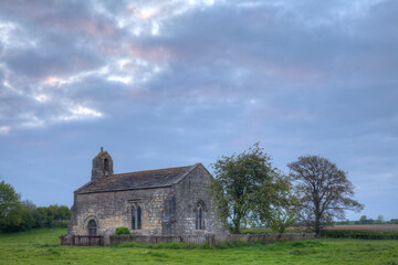 Fototapeta premium The ancient small Church on the site of the Village Of Lead.On Towton Moor where the biggest battle on English soil was ever fought.