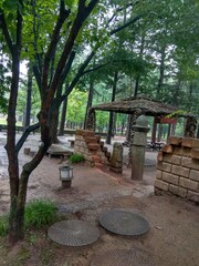 wooden bench in the park
