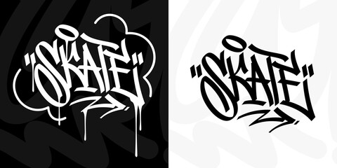 Abstract Hip Hop Hand Written Urban Graffiti Style Word Skate Vector Illustration Calligraphy Art © Anton Kustsinski