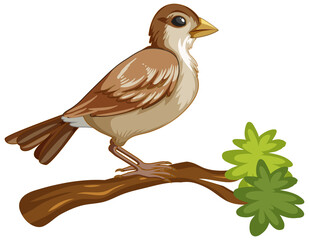 Animal cartoon character of a bird on white background