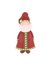 Illustration of a cute Santa Claus. A children's character that is suitable for postcards, posters, and stickers. Symbol of the New Year and Christmas