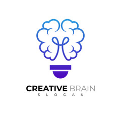 Brain bulb logo stock illustration, bulb logo