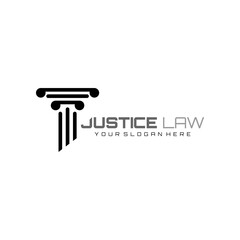 Pillar building justice logo icon vector image
