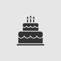 Vector Simple Isolated Birthday Cake Icon
