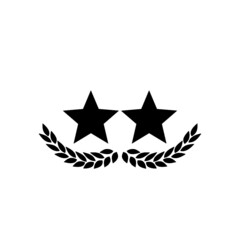 Star with win laurel icon isolated on white background