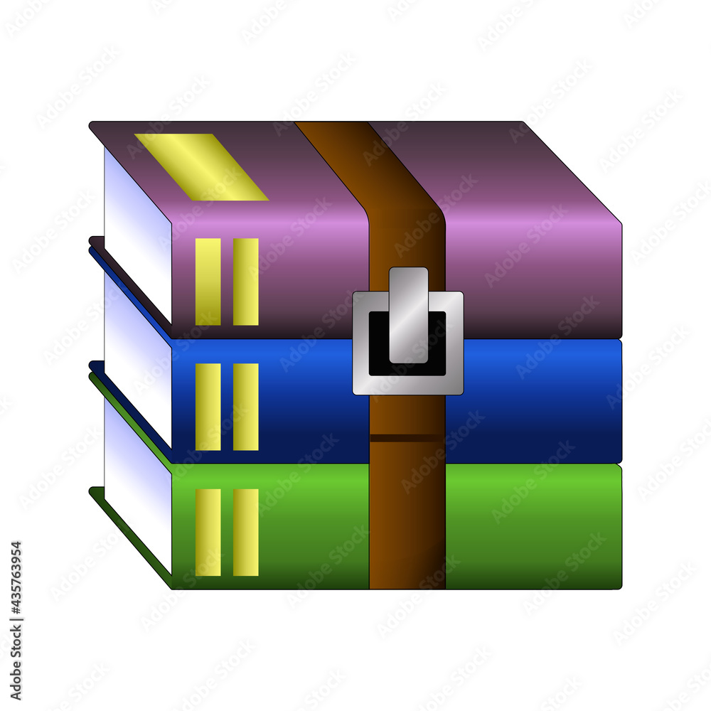 Fototapete Modern flat design of RAR or ZIP archive file icon for web