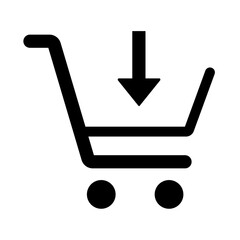 Shopping cart simple isolated icon for apps and websites