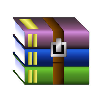 Modern flat design of RAR or ZIP archive file icon for web