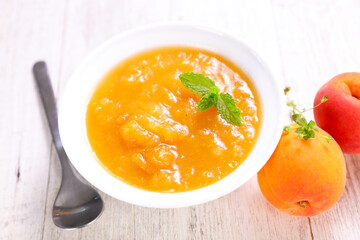 bowl of apricot compote