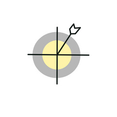 Linear darts target icon for marketing design. Arrow vector icon.