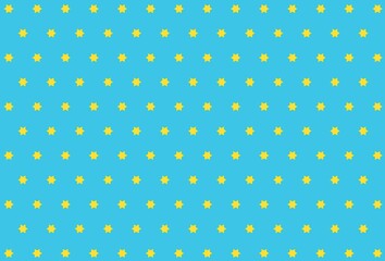 Yellow stars seamless pattern on blue background - illustration design.