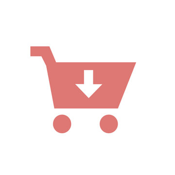 Graphic flat cart icon for your design, flat cart icon