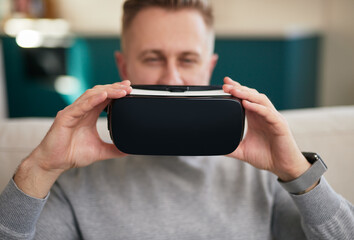 Man ready to immerse in virtual reality