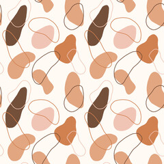 Abstract shapes seamless pattern. Vector illustration.