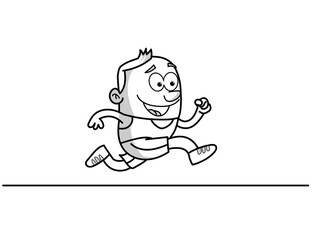 Athlete running cartoon illustration