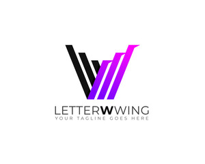 monogram anagram of initial letter W as wings	