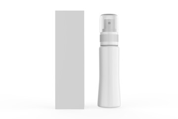 blank spray bottles for Mock up, cosmetic package. template for advertising, cosmetic products or household. 3d illustration