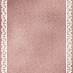 Fototapeta premium Off-White Lace on Metallic Rose Golden Cloth Texture