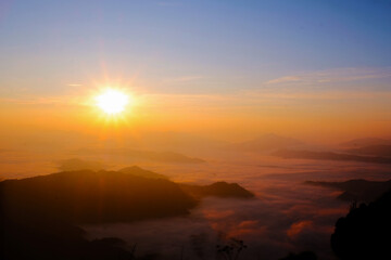 sunset in the mountains