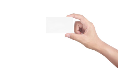 Fototapeta premium Hand holding virtual card with your
