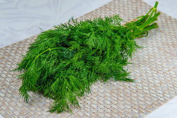 A bunch of fresh green dill