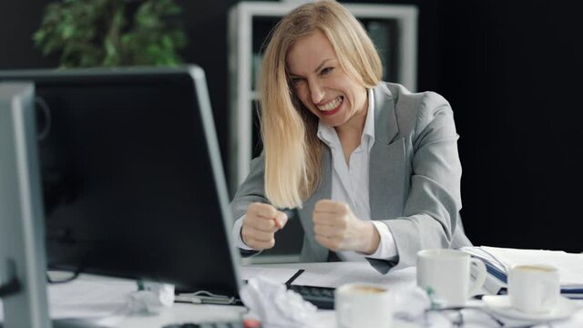 Angry woman at workplace