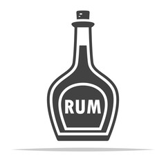 Bottle of rum icon vector isolated