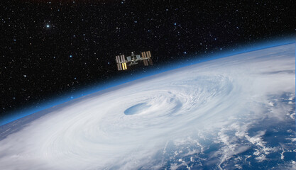 Giant hurricane seen from the space