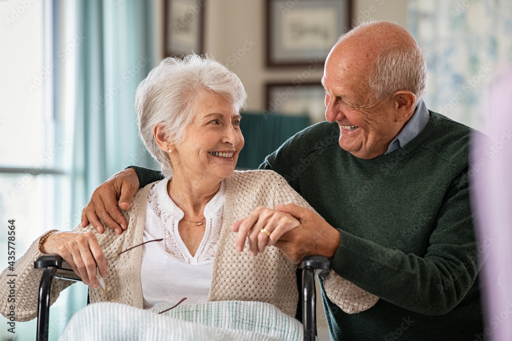 Wall mural happy senior couple in love