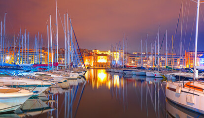 View of the Vieux port (Old Port) in Marseille, France