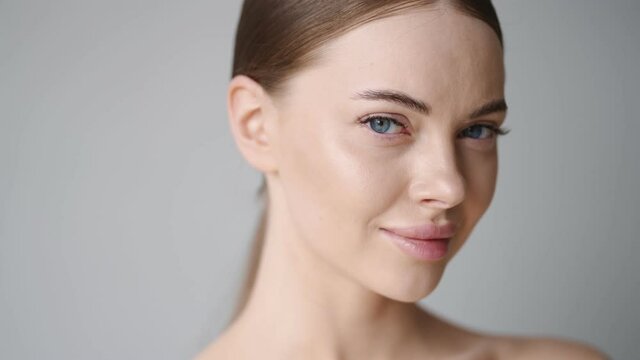Beauty woman face healthy clean fresh skin beauty female model