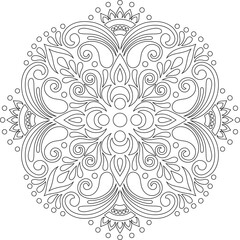Cross for coloring. Suitable for decoration. Doodles Sketch - 435780514