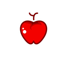 Fresh Red Apple Fruit Vector Design Template