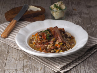 Kärntner Ritschert - Austrian barley bean soup