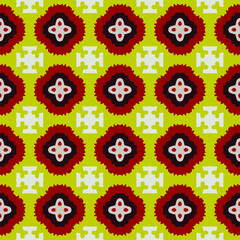  Seamless pattern with multicolored shapes.