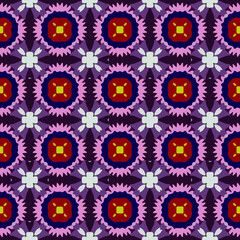  Seamless pattern with multicolored shapes.