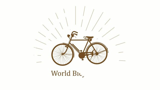 Motion design for celebrating world bicycle day with bike animation in 4K resolution