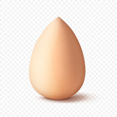 Beauty blender for makeup foundation 3d realistic vector illustration, isolated