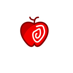Fresh Red Apple Fruit Vector Design Template