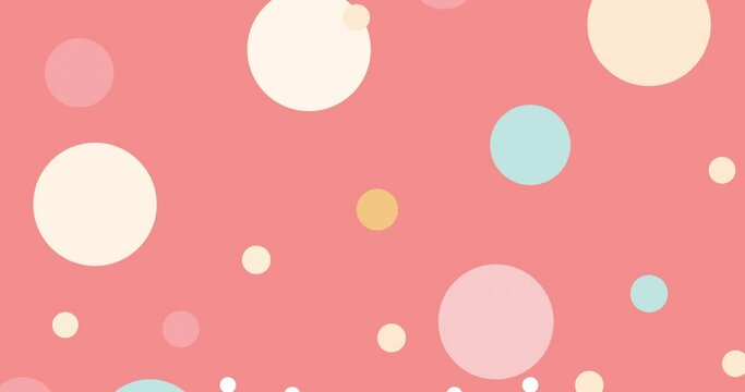 Animation of multiple pastel spots flying up on orange background