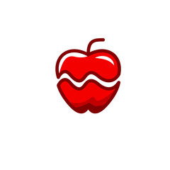 Fresh Red Apple Fruit Vector Design Template