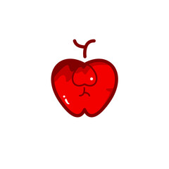 Fototapeta premium Fresh Red Apple Fruit Vector Design Template