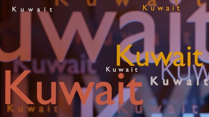 Abstract Kuwait 3D TEXT Rendered Poster (3D Artwork)