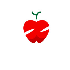 Fresh Red Apple Fruit Vector Design Template