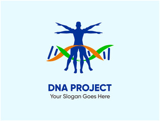 logo design for medical and research about dna, biology, and science