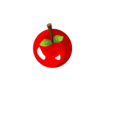 Fresh Red Apple Fruit Vector Design Template