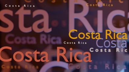 Abstract Costa Rica 3D TEXT Rendered Poster (3D Artwork)