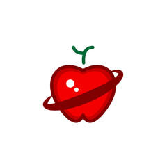 Fresh Red Apple Fruit Vector Design Template