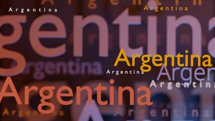 Abstract Argentina 3D TEXT Rendered Poster (3D Artwork)