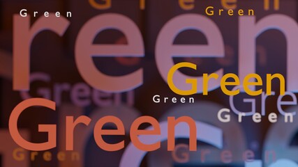 Abstract Green 3D TEXT Rendered Poster (3D Artwork)